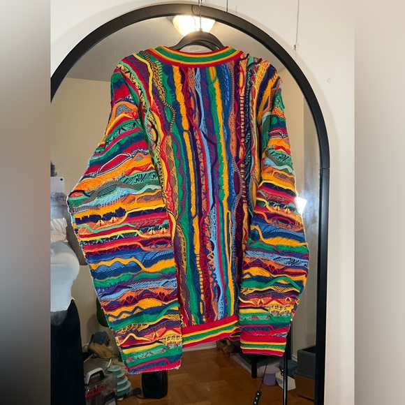 Vintage COOGI Crazy Striped V Neck Knit Sweater - Picture 3 of 4